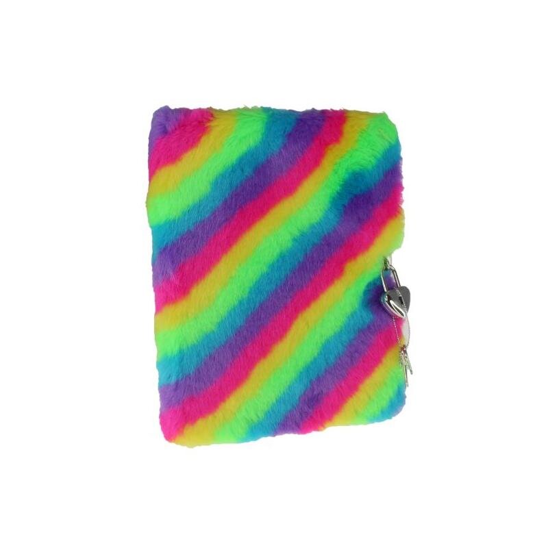 Dagbok Plush Regnbåge - med Hänglås