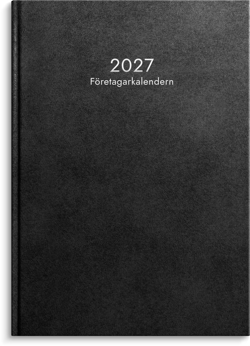 Företagarkalendern 2027 svart konstläder