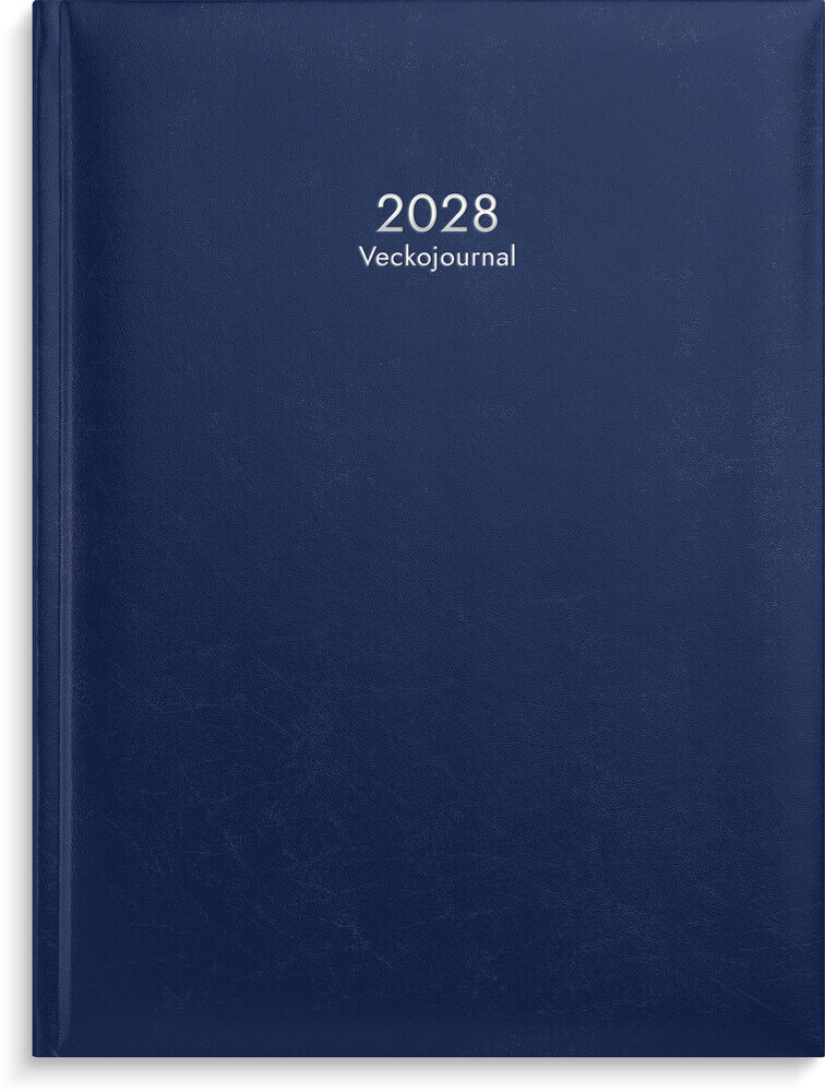 Veckojournal 2028 blått konstläder