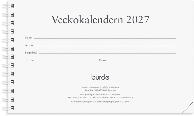 Veckokalendern 2027 refill
