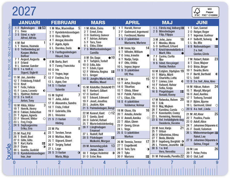 Kalenderkort 2027