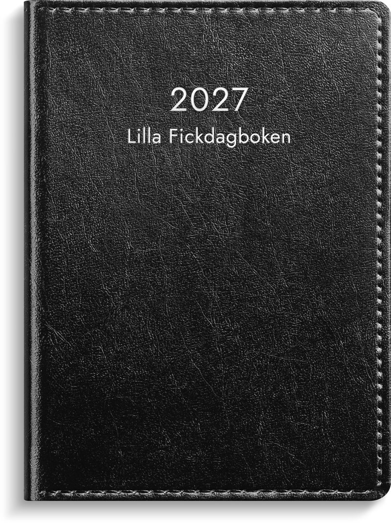 Lilla Fickdagboken 2027 svart konstläder