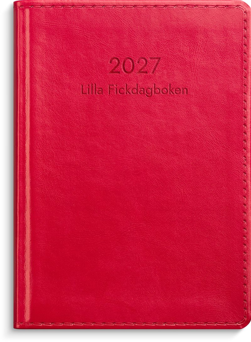 Lilla Fickdagboken 2027 rött konstläder