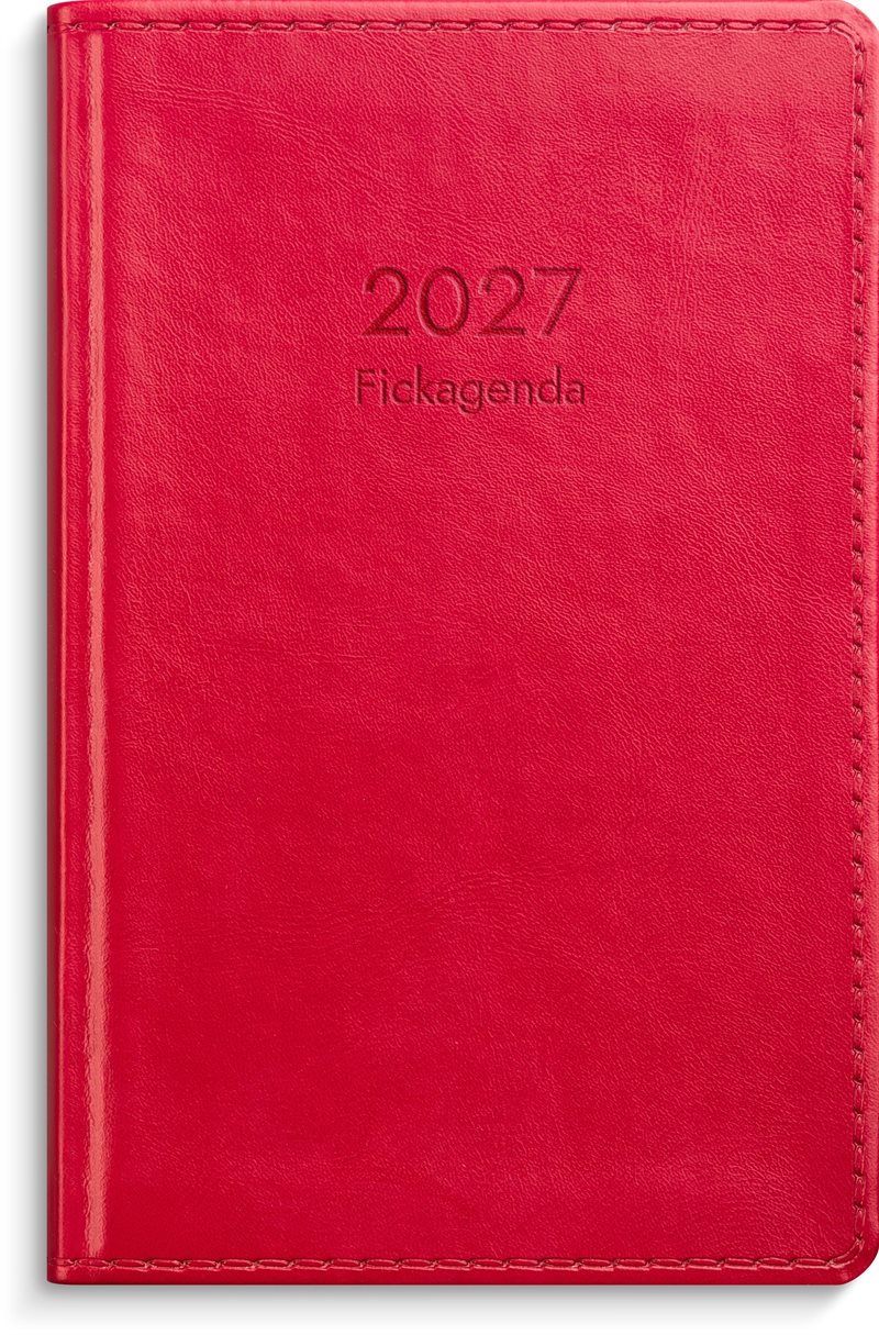 Fickagenda 2027 rött konstläder