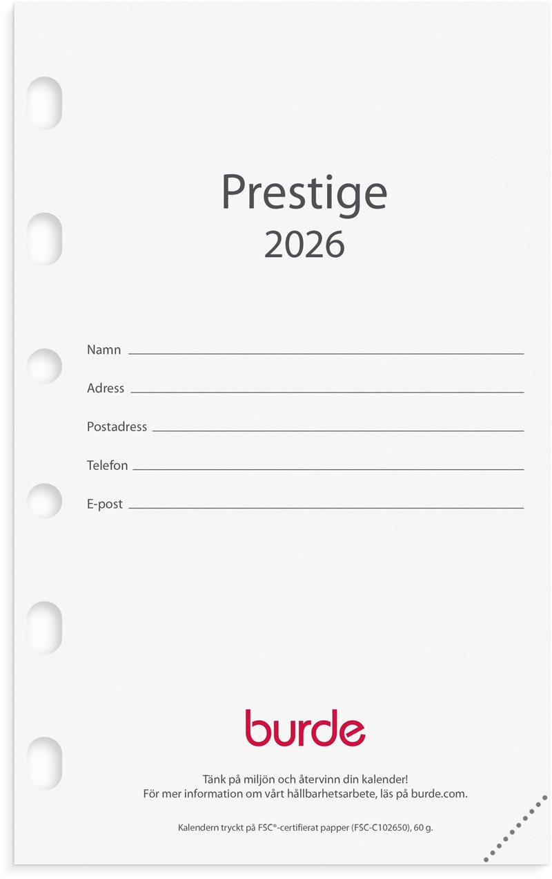 Kalender 2026 Compact kalendersats Prestige