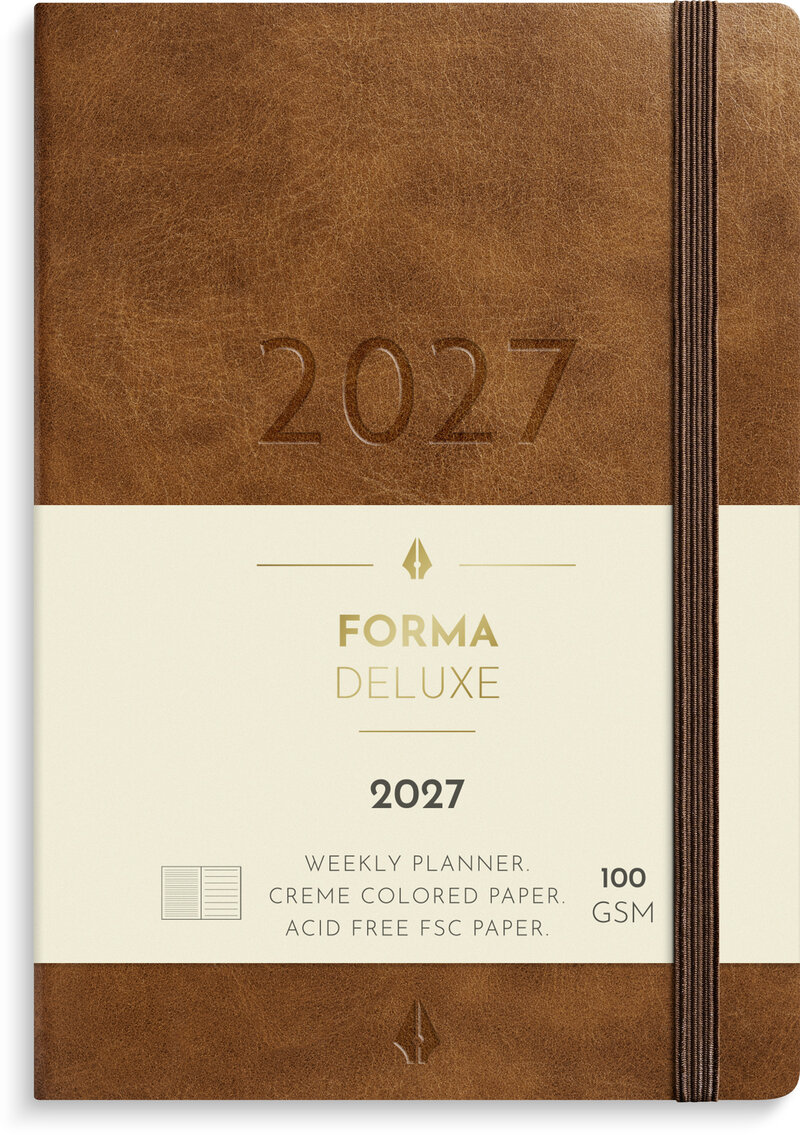 Liten Veckokalender  Forma Deluxe 2027 brun