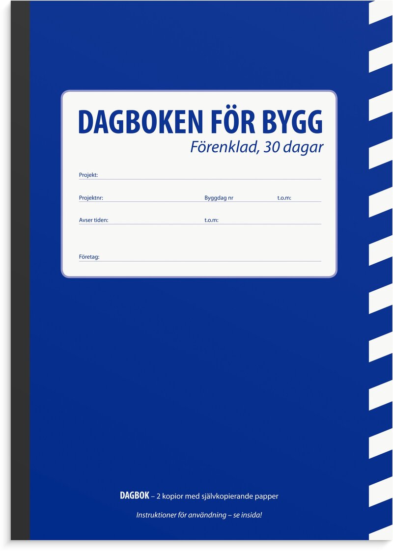 Dagboken för bygg - förenklad 30 dag