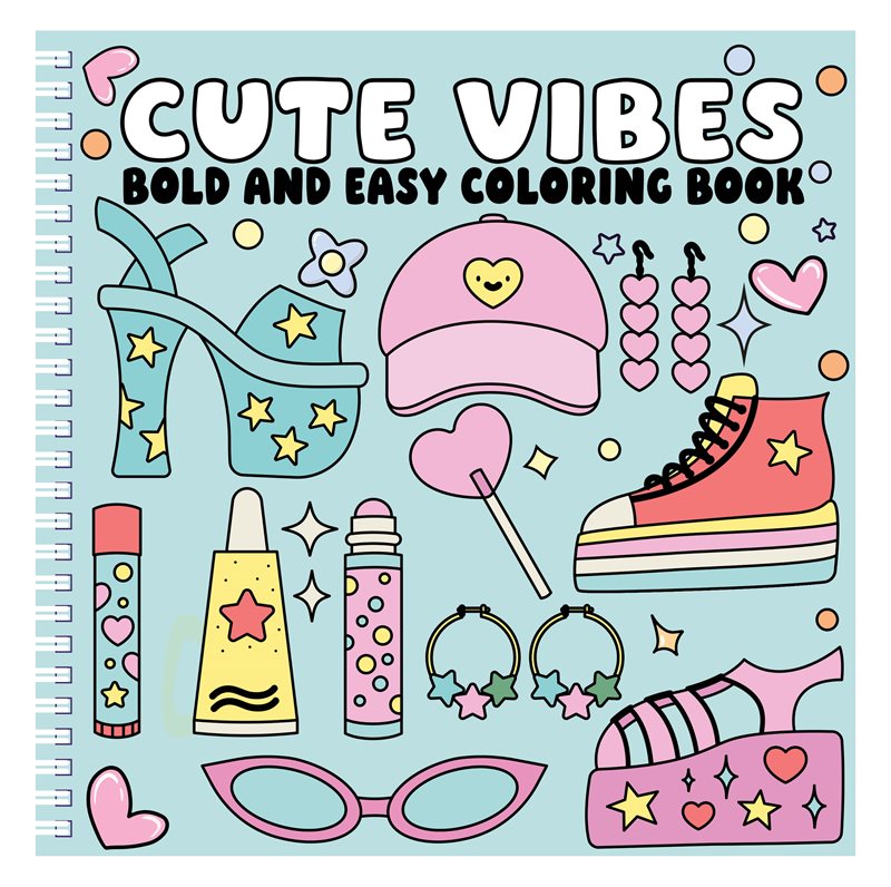 Cute Vibes Bold and Easy Coloring Book