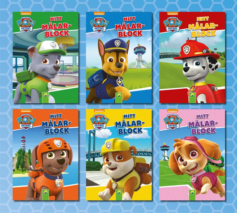 Mitt målarblock Paw Patrol : 6 målarblock i ett