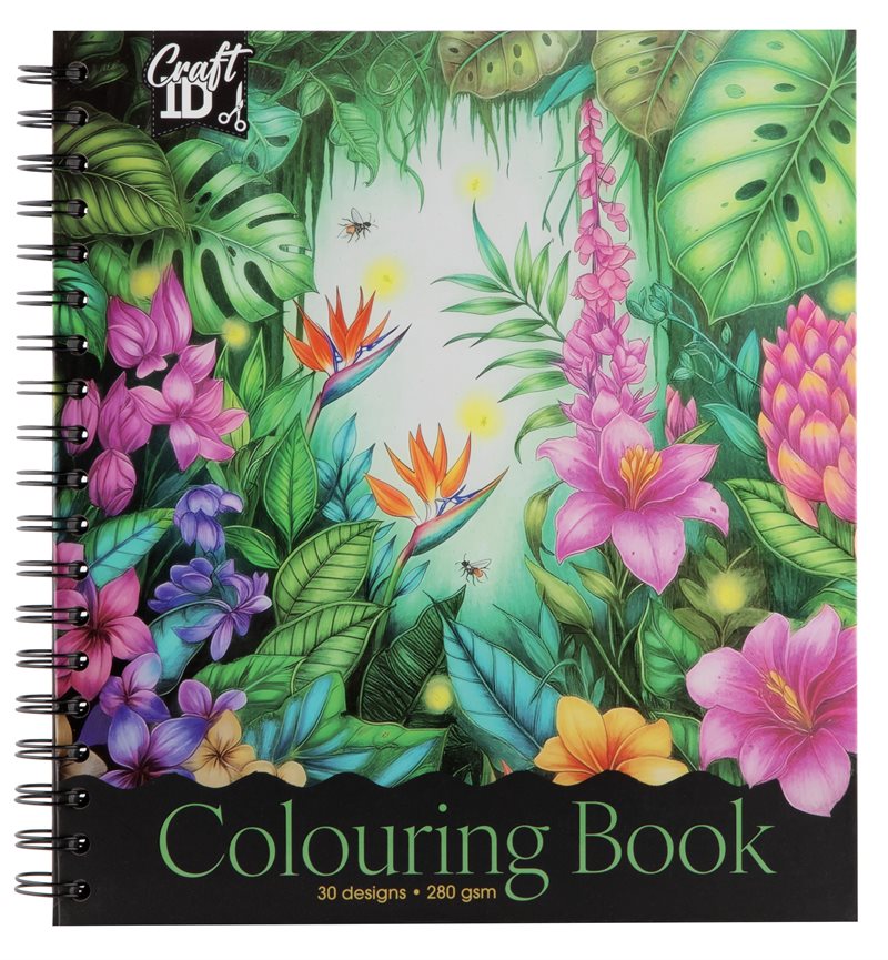 Botanisk målarbok med spiralbindning : 30 ark, 280 gram