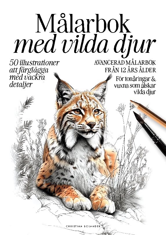Målarbok med vilda djur : 50 detaljerade illustrationer för djurälskare