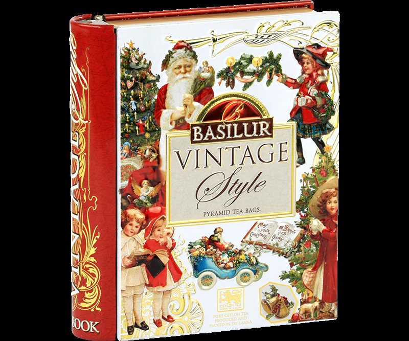 Miniatyr Te Bok Vintage Chrismas Pyramid påsar