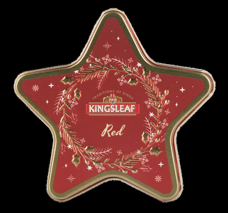 Te i metallburk X´mas STARLIGHT Collection Kingleaf RED