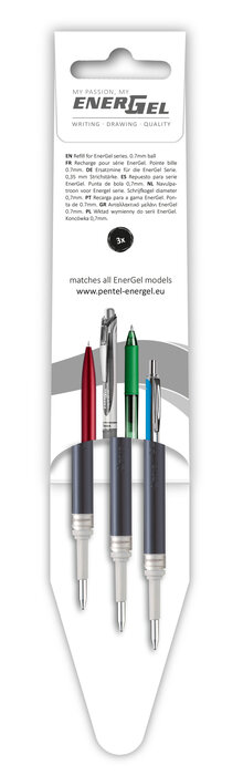 Refill PENTEL LR7 ENERGEL 0,7 svart 3/fp