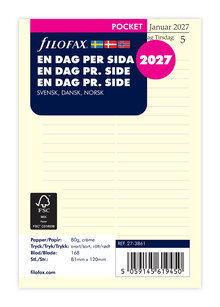 Filofax - Pocket Refill 2027 Dag/Sida