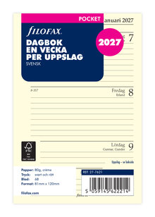 Filofax - Pocket 2027 Vecka Per Uppslag Svensk