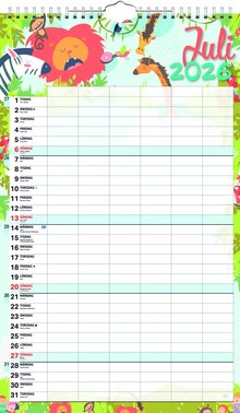 Familjekalender 6 kolumner 18 mån