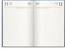 Kalender 2026 1-årsdagbok blått konstläder