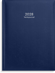 Veckojournal 2028 blått konstläder
