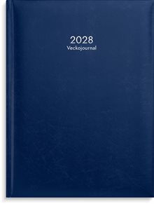 Veckojournal 2028 blått konstläder