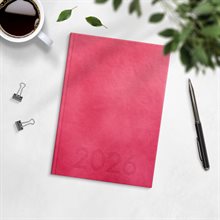 Kalender 2026 Weekly A5 rosa konstläder