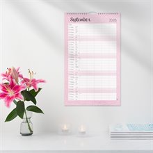 Familjekalender 2026 Pastell stickers