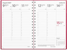 Kalender 2027 Prestige rött konstläder