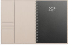 Kalender 2027 Weekly A5 beige konstläder