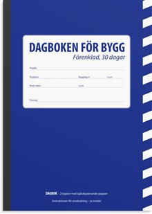 Dagboken för bygg - förenklad 30 dag